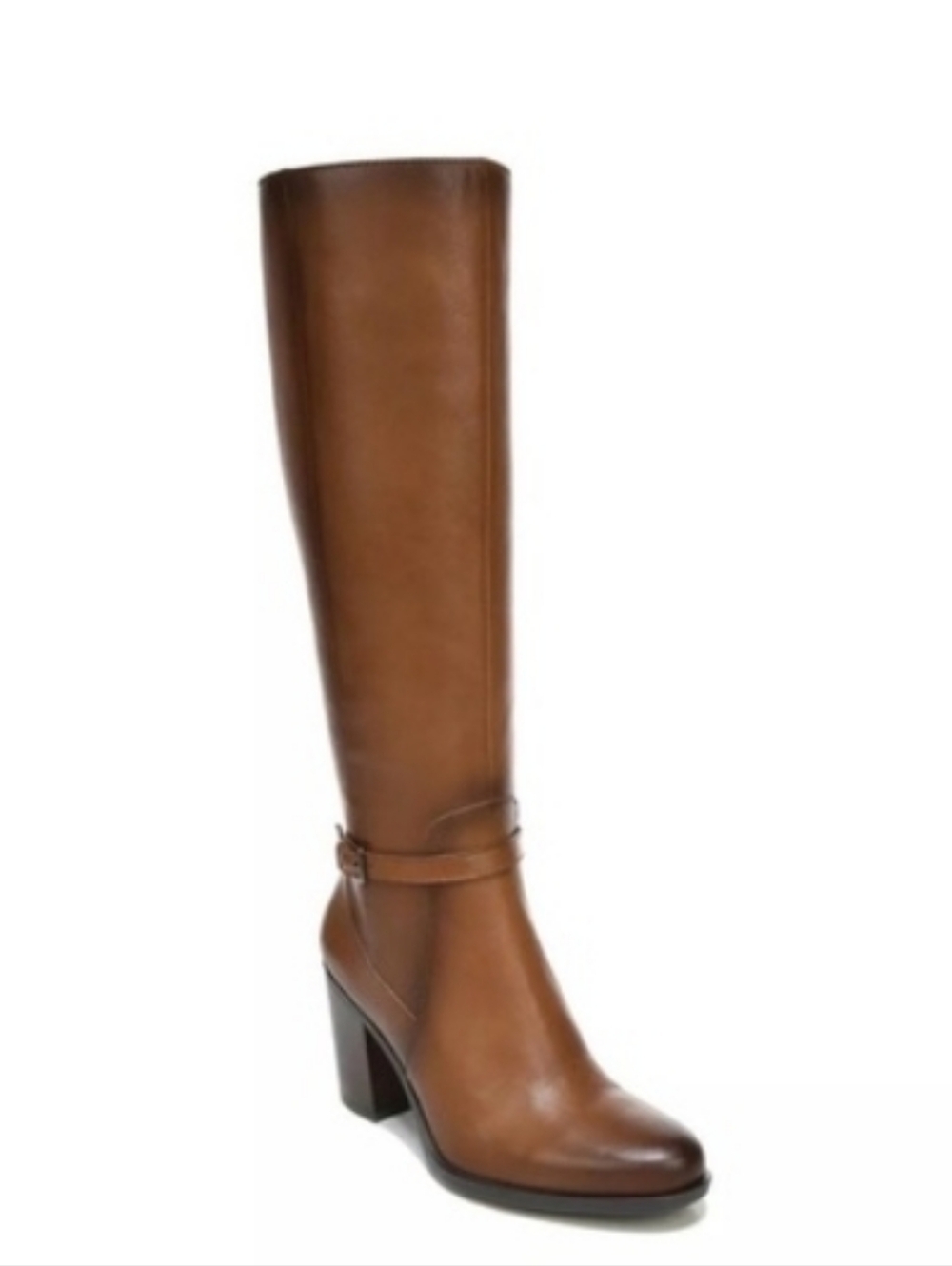 NATURALIZER NWT REAL LEATHER COGNAC COLOR KNEE HIGH BOOTS SIZE 9.5 - Picture 2 of 2